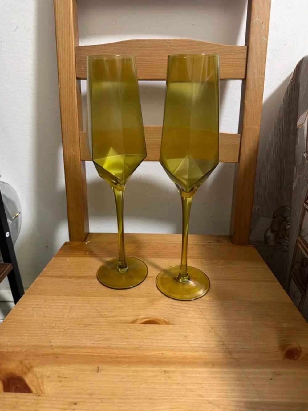 Olive Green Champagne Flutes - Set of 6